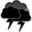 A little icon of a black silhouetted thunderstorm.