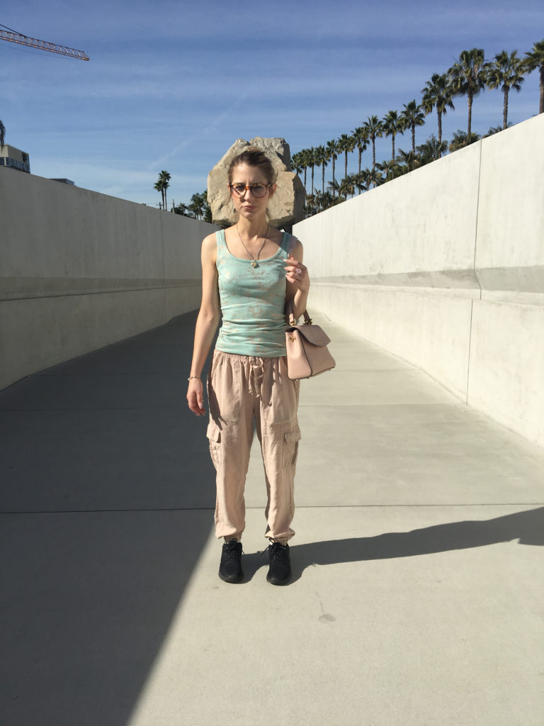 in front of the lacma rock