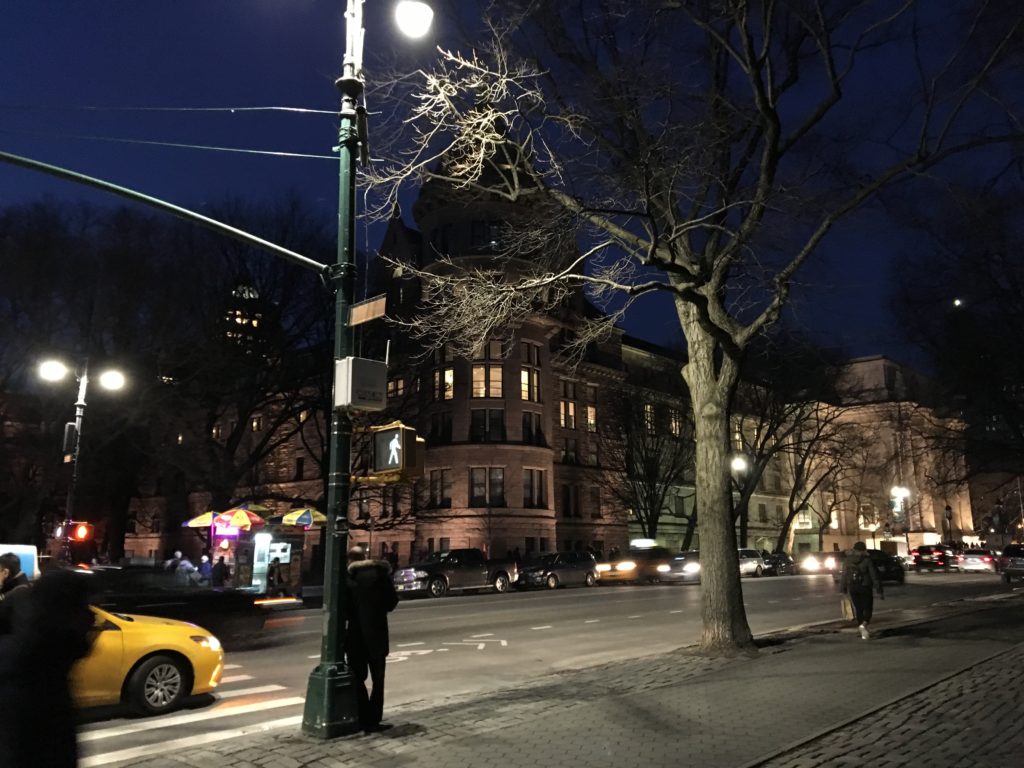 night walking along central park