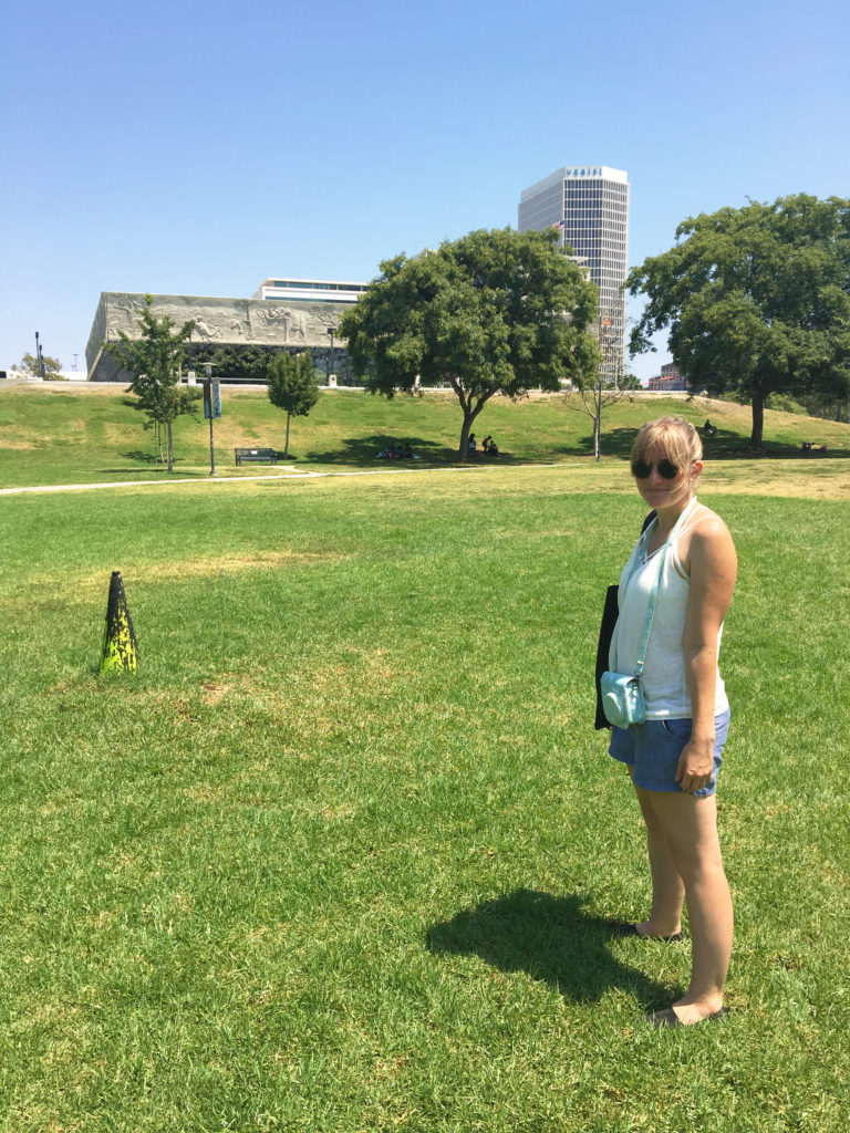 andria in front of la brea tar pits museum