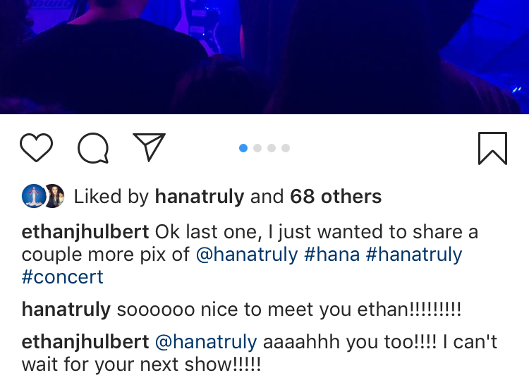 hana instagram comment