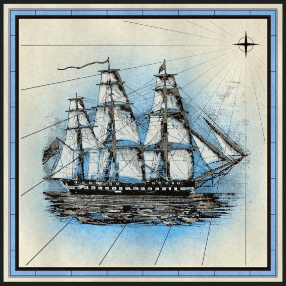 flagship illustration antique chart style