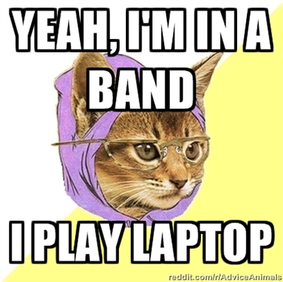 i play laptop hipster kitty meme
