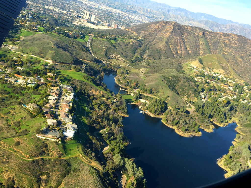 flying over lake hollywood and parks