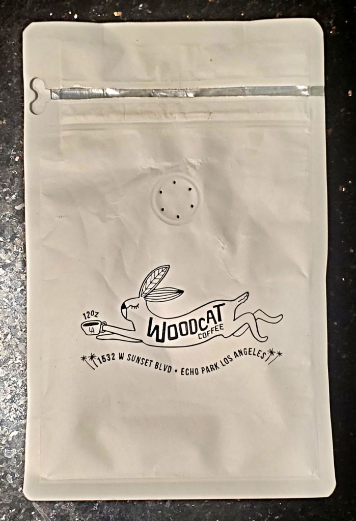 The back of the bag of East Timor coffee, from Woodcat.