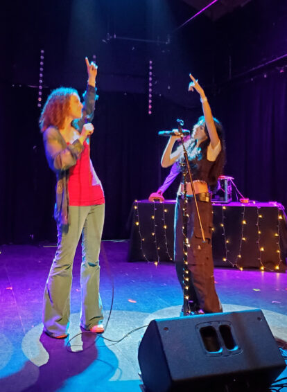 Kinneret and Okayceci performing live music in NoHo, Los Angeles.