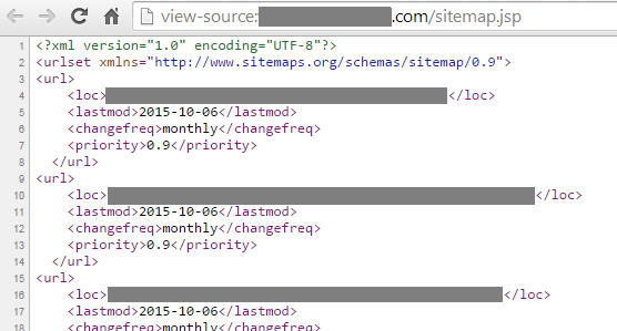 jsp sitemap's view source