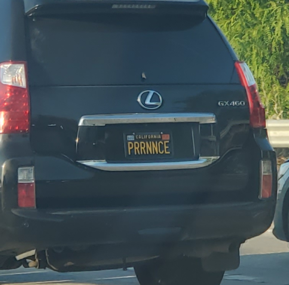 prrnnce license plate