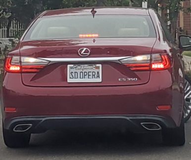 sd opera license plate
