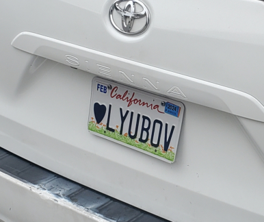 ♥lyubov license plate