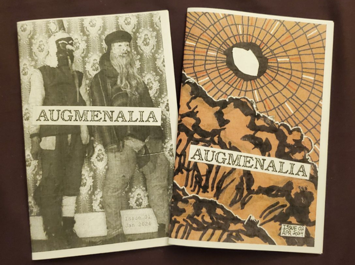 Issues #01 and #02 of Ethan Hulbert's personal zine Augmenalia