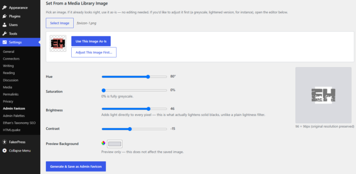 wordpress admin dashboard favicon customize plugin free download