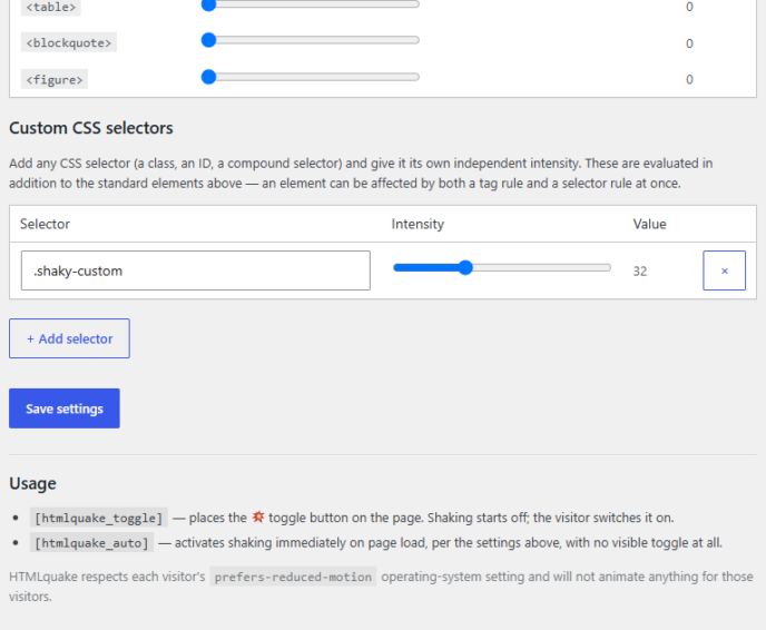 htmlquake custom css selectors and shortcodes for wordpress posts pages