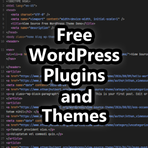HTML with Free WordPress Plugins and Themes Download text